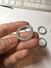 Load image into Gallery viewer, Size 6 1/2-10 1/2 100% natural type A light green white jadeite band ring group AA111