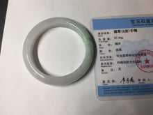 Load image into Gallery viewer, 56.4mm Certified Type A 100% Natural sunny green/white Jadeite Jade bangle BP51-3875
