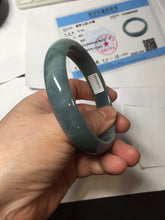 Load image into Gallery viewer, 61mm Certified Type A 100% Natural dark green/blue/gray/black Guatemala Jadeite bangle AZ144-6426