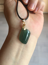Load image into Gallery viewer, 100% natural type A jadeite jade icy watery yellow green black Willow leaf pendant group AX152