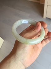 Load image into Gallery viewer, 57.5mm certified 100% natural Type A icy watery light yellow/white with jadeite jade bangle BL56-3288