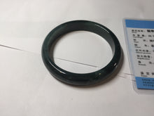 Load image into Gallery viewer, 61mm Certified Type A 100% Natural dark green/blue/gray/black Guatemala Jadeite bangle AZ145-6411
