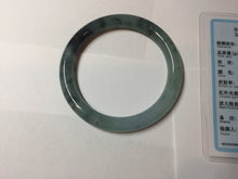 Load image into Gallery viewer, 57mm Certified type A 100% Natural light green blue purple gray black Jadeite bangle PB275-2747