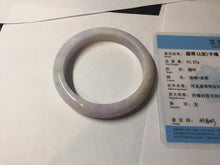 Load image into Gallery viewer, 57.5mm certified Type A 100% Natural light green purple white slim Jadeite Jade bangle BQ72-4938