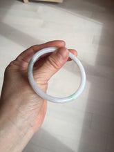 Load image into Gallery viewer, 56.5mm 100% natural Type A sunny green white round cut jadeite jade bangle BL98-4669