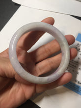 Load image into Gallery viewer, 57.5mm certified Type A 100% Natural light green purple white slim Jadeite Jade bangle BQ72-4938