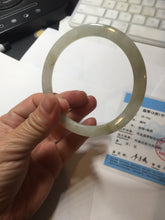 Load image into Gallery viewer, 58mm certified 100% natural type A icy watery light green yellow brown flat jadeite jade bangle PA125-6635