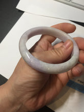 Load image into Gallery viewer, 57.5mm certified Type A 100% Natural light green purple white slim Jadeite Jade bangle BQ72-4938