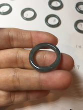 Load image into Gallery viewer, Size 6 1/2 100% natural type A light dark green blue black gray Guatemala jadeite band ring group AA112