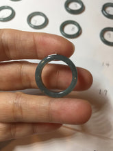 Load image into Gallery viewer, Size 6 1/2 100% natural type A light dark green blue black gray Guatemala jadeite band ring group AA112