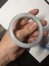 Load image into Gallery viewer, 56.4mm Certified Type A 100% Natural sunny green/white Jadeite Jade bangle BP51-3875
