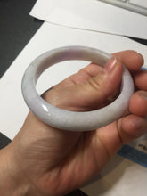 Load image into Gallery viewer, 57.5mm certified Type A 100% Natural light green purple white slim Jadeite Jade bangle BQ72-4938