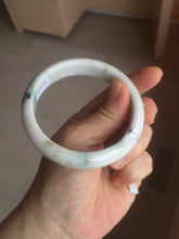 Load image into Gallery viewer, 59.6mm Certificated Type A 100% Natural White green red purplewith green floating flowers Jadeite Jade bangle G110-9546