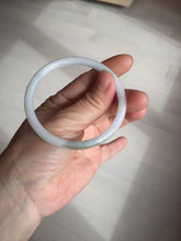 Load image into Gallery viewer, 56.5mm 100% natural Type A sunny green white round cut jadeite jade bangle BL98-4669