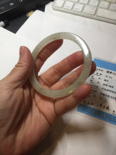 Load image into Gallery viewer, 58mm certified 100% natural type A icy watery light green yellow brown flat jadeite jade bangle PA125-6635