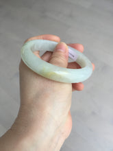 Load image into Gallery viewer, 57.5mm certified 100% natural Type A icy watery light yellow/white with jadeite jade bangle BL56-3288