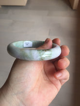 Load image into Gallery viewer, 58.5mm Certified Type A 100% Natural Sunny Green Purple Gray brown black Jadeite Jade Bangle AZ182-6585