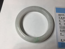 Load image into Gallery viewer, 56.6mm certified 100% natural Type A icy watery light green/white jadeite jade bangle BP52-3872