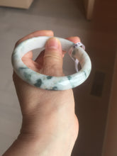 Load image into Gallery viewer, 59.5mm Certificated Type A 100% Natural White green red purple(FU LU SHOU) with green floating flowers Jadeite Jade bangle G110-9511