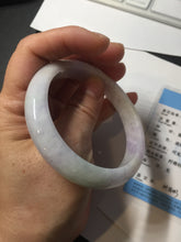 Load image into Gallery viewer, 57.5mm certified Type A 100% Natural light green purple white slim Jadeite Jade bangle BQ72-4938