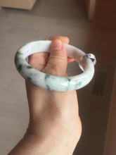 Load image into Gallery viewer, 59.5mm Certificated Type A 100% Natural White green red purple(FU LU SHOU) with green floating flowers Jadeite Jade bangle G110-9511