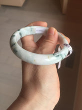 Load image into Gallery viewer, 59.5mm Certificated Type A 100% Natural White green red purple(FU LU SHOU) with green floating flowers Jadeite Jade bangle G110-9511