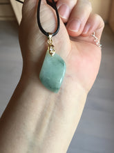 Load image into Gallery viewer, 100% natural type A jadeite jade icy watery yellow green black Willow leaf pendant group AX152