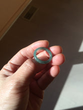Load image into Gallery viewer, Size 6 1/2 100% natural type A light dark green blue black gray Guatemala jadeite band ring group AA112