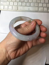 Load image into Gallery viewer, 53.5mm certified 100% Natural type A icy watery light green purple brown carved branches and flowers and golden-painted Jadeite Jade bangle PH198