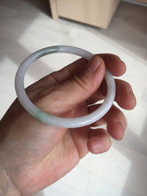 Load image into Gallery viewer, 53.5mm certified 100% Natural type A icy watery light green purple brown carved branches and flowers and golden-painted Jadeite Jade bangle PH198