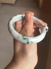 Load image into Gallery viewer, 59.5mm Certificated Type A 100% Natural White green red purple(FU LU SHOU) with green floating flowers Jadeite Jade bangle G110-9511