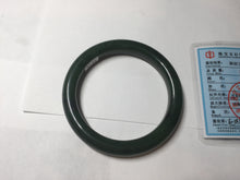 Load image into Gallery viewer, 54.7mm certified 100% Natural dark green black (碧玉) nephrite Jade bangle HN22-9135