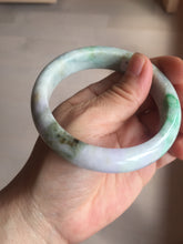 Load image into Gallery viewer, 58.5mm Certified Type A 100% Natural Sunny Green Purple Gray brown black Jadeite Jade Bangle AZ182-6585