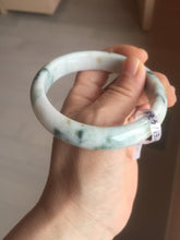 Load image into Gallery viewer, 59.5mm Certificated Type A 100% Natural White green red purple(FU LU SHOU) with green floating flowers Jadeite Jade bangle G110-9511