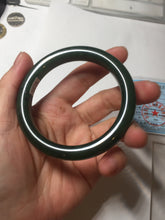 Load image into Gallery viewer, 54.7mm certified 100% Natural dark green black (碧玉) nephrite Jade bangle HN22-9135