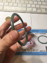 Load image into Gallery viewer, 61.5mm Certified Type A 100% Natural light green/blue/gray Guatemala slim round cut Jadeite bangle BP218-3809