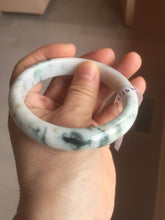 Load image into Gallery viewer, 59.5mm Certificated Type A 100% Natural White green red purple(FU LU SHOU) with green floating flowers Jadeite Jade bangle G110-9511