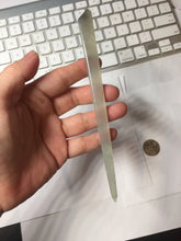 Load image into Gallery viewer, 16cm 100% Natural Icy Gray Black (灰冰) Flat Rectangle Xiu Jade (Serpentine) Hairpin AW70