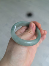 Load image into Gallery viewer, 49mm Certified Type A 100% Natural dark green/gray oval Jadeite Jade bangle AX4-2872