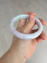 Load image into Gallery viewer, 59.5mm certified Type A 100% Natural light green sunny green light purple Jadeite Jade bangle BF147-8465