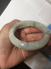 Load image into Gallery viewer, 54.7mm Certified 100% natural Type A fresh sunny green white jadeite jade bangle BN3-6337