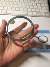 Load image into Gallery viewer, 61.5mm Certified Type A 100% Natural light green/blue/gray Guatemala slim round cut Jadeite bangle BP218-3809