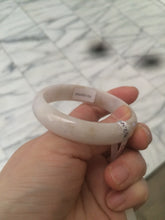 Load image into Gallery viewer, 46-48mm certified Type A 100% Natural light purple/brown/white/black kids oval Jadeite Jade bangle Group F98