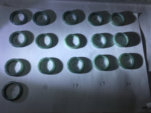 Load image into Gallery viewer, Size 7 3/4 100% natural type A light dark green blue black gray Guatemala jadeite band ring group AA113