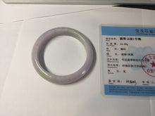 Load image into Gallery viewer, 54.5mm certified Type A 100% Natural sunny green purple white Jadeite Jade bangle BQ73-4931