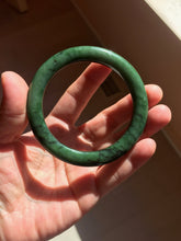 Load image into Gallery viewer, 57.4mm Certified 100% Natural Deep Pine Green/Black "Serene Forest" Nephrite Bangle HT168-15-3868