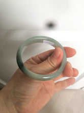Load image into Gallery viewer, 49mm Certified Type A 100% Natural dark green/gray oval Jadeite Jade bangle AX4-2872