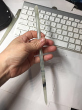 Load image into Gallery viewer, 22cm 100% Natural icy watery black dark green ink painting(水墨画) Xiu Jade (Serpentine) Hairpin AW71