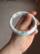 Load image into Gallery viewer, 59.4mm Certificated Type A 100% Natural White green red purple(FU LU SHOU) with green floating flowers Jadeite Jade bangle G110-9544