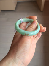 Load image into Gallery viewer, 49mm Certified Type A 100% Natural sunny apple green/red oval Jadeite Jade bangle BG62-0165